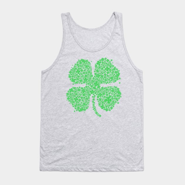 Four Leaf Clover Green Shirt St Patricks Day Shamrock Shirt II Tank Top by vo_maria